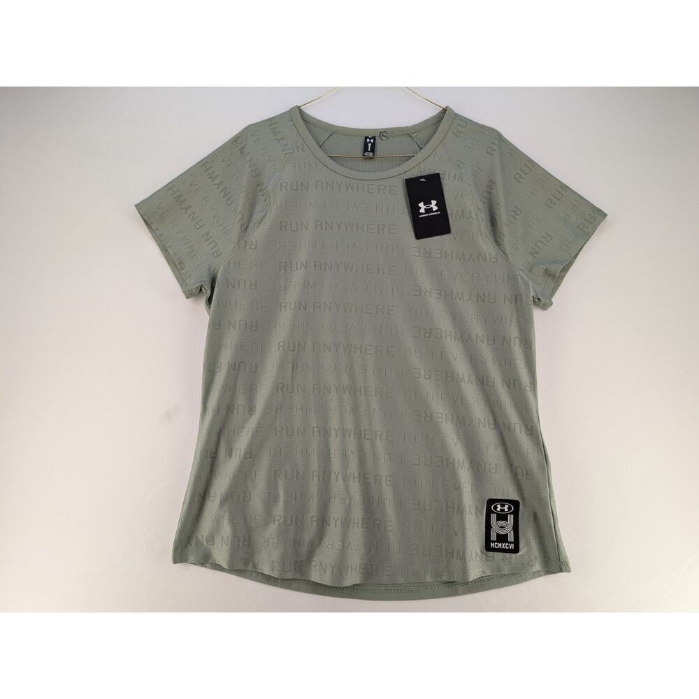 NWT Under Armour Women's UA Run Everywhere Short Sleeve in Grove Green sz Large